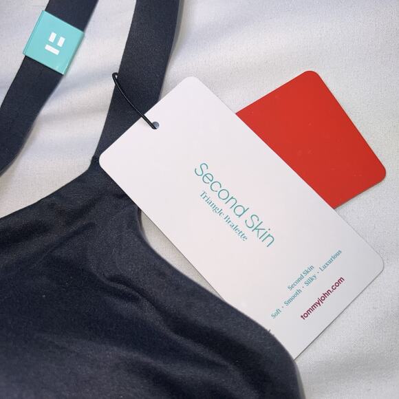 Tommy John Second Skin Triangle Bralette Womens Size XL DDD/D-E Black Bra NWT - Picture 5 of 14